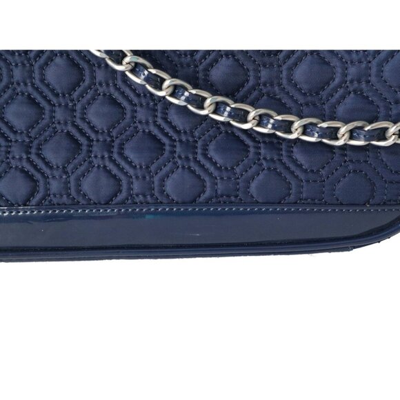 Vintage Vera Bradley Quilted Chan Link Handbag Shoulder Purse Navy Blue - Picture 7 of 8